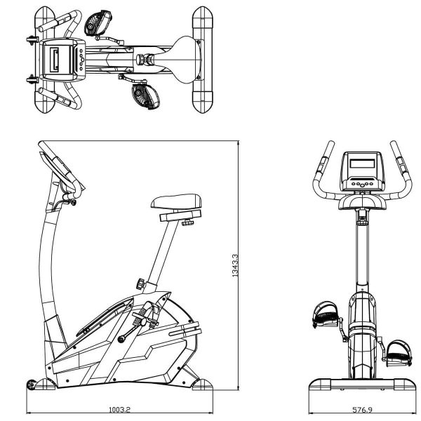 size indication: Ergometer AM-3i | Exercise bike
